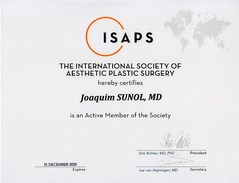 ISAPS Dr. Joaquim Suñol - Cirugia Plastica Estetica